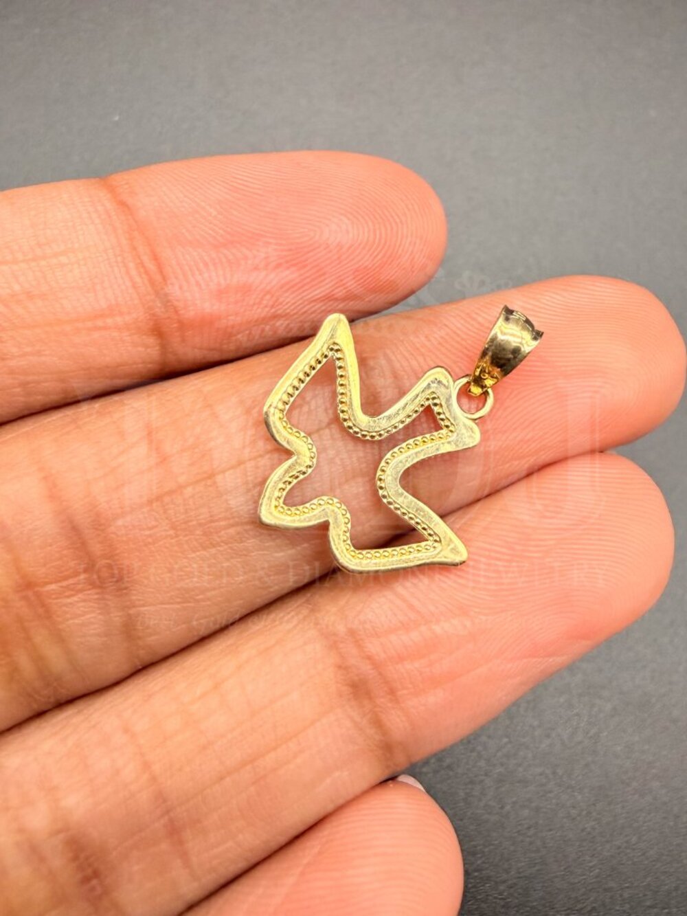 14K Yellow Gold  Espiritu Santo Dove Pendant